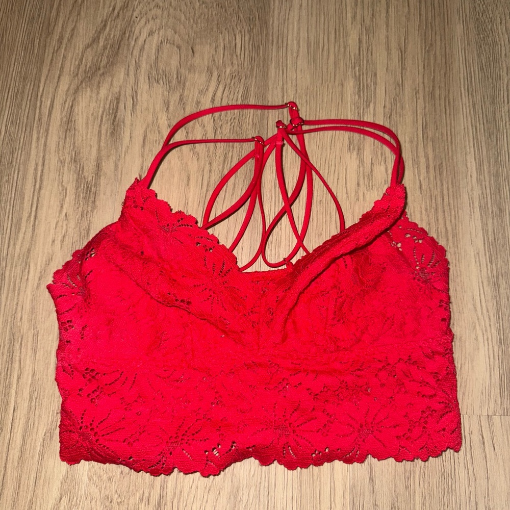 PINK Victoria's Secret Red Lace‎ Bralette